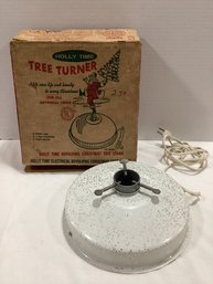 Vintage Holly Time Tree Turner Revolving Christmas Tree Stand W Box