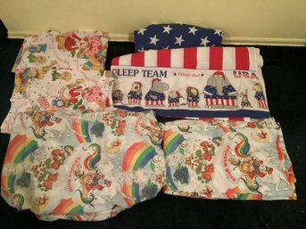 Vintage Sheets Incl. Rainbow Brite & Strawberry Shortcake