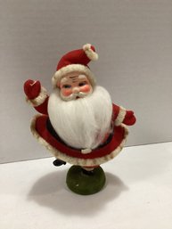 Vintage Flocked Santa