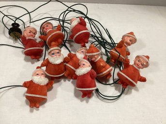 Vintage Flocked Santa & Mrs. Claus String Lights