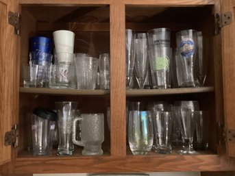 Contents Of Cabinet Beer, Pilsner Glasses