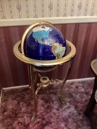 Beautiful Inlaid Gemstone Globe 3 Ft Tall