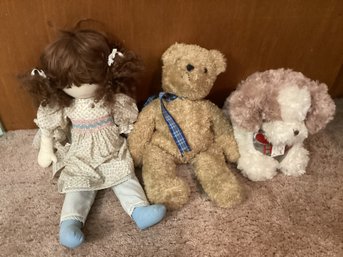 1990 Ty Bear & Vintage Doll, Stuffie