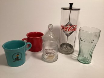 Fiesta Ware Mugs, Coca Cola, Hersheys