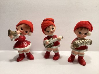 1950s Ardco Christmas Girl Musicians With Hair!