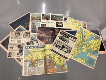 Early To Mid 1900s New York Maps & Newspaper Ads/clippings