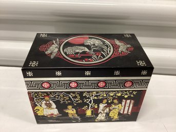 Vintage Asian Hinged Metal Box