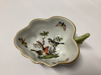 Her End Rothschild? Bird Leaf Dish Signed Hungary & Numbered