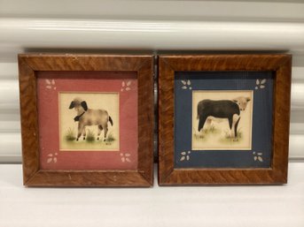 Pair Of Signed Animal Art