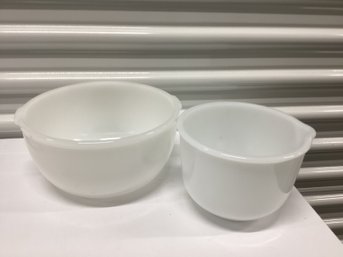 Glasbake & Other Milk Glass Mixing Bowls