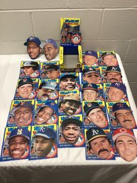 1990 Heads Up Baseball Stars Pin Ups With Box & Packages