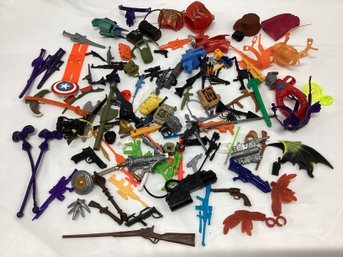 Large Lot Of Action Figure Weapons & Accessories