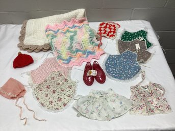 Hand Made Doll Blankets, Aprons & More