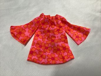 1969 Barbie Talking PJ Doll Orange Floral Mod Dress