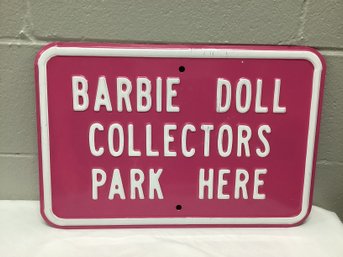 Porcelain Enamel Barbie Collector Sign