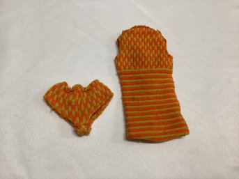 1967 Twiggy Orange & Yellow Twigster Dress With Matching Bottom