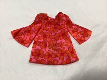 1969 PJ Doll Orange Floral Mod Dress Lot 2