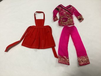 1960s Black Label Barbie Outfit & Red Apron