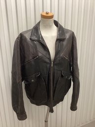 Vintage Team Genuine Leather Mens Jacket