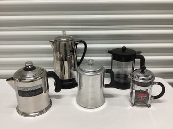 Vintage Percolators & Modern French Presses