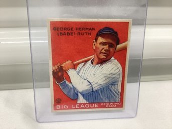 Babe Ruth Big League Chewing Gum Goudey Reprint Card