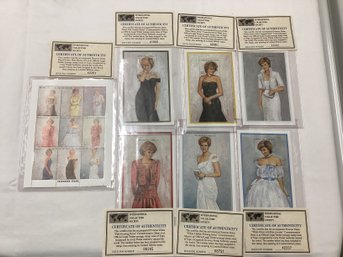 Princess Diana Royal Gowns Stamp Plate Block & 6 Commemorative Stamp Sheets