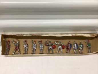 Vintage Crescent Toys Metal Knight Set Made In England With Box