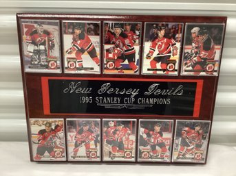 1995 New Jersey Devils Stanley Cup Champions Plaque With Removable Cards