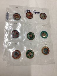 1971 Topps Metal Baseball Pogs Lot 2