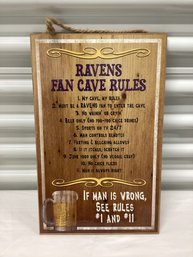 Baltimore Ravens Man Cave Rules Sign