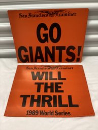 1989 San Francisco Giants World Series Double Sided Sign Boards