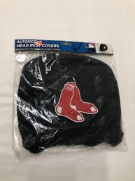 NIP Pair Of Boston Red Socks Automotive Head Rest Covers