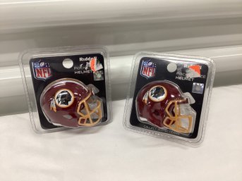 Two NIP Washington Redskins Mini Helmets