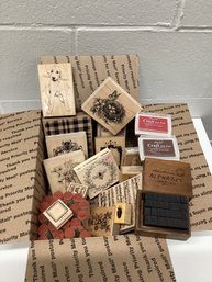 Box Full Of Wooden Stamps