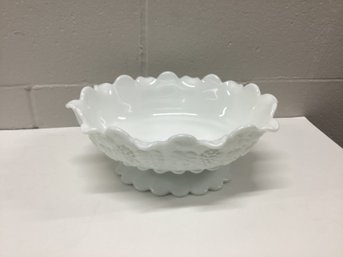 Westmoreland Grapevine Milkglass Oblong Pedestal Bowl