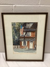 Signed Peggy Godfrey Historical House Painting