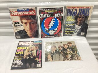 Beatles, Grateful Dead, Springsteen Vintage Music Ephemera Magazines & Photo Print