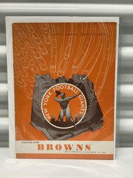 1952 NY Giants Vs Cleveland Browns Program