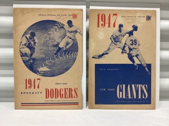 1947 Brooklyn Dodgers Vs NY Giants Programs