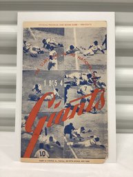 1954 NY Giants Vs Brooklyn Program