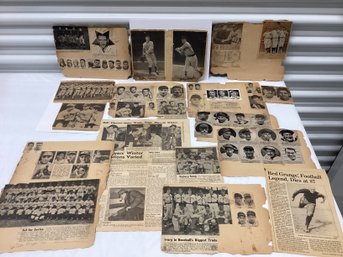 Early Baseball & Sports Newspaper Clippings/scrapbook Pages