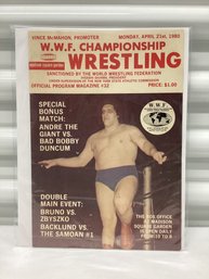 1980 WWF Championship Wrestling Program Andre The Giant Madison Square Garden