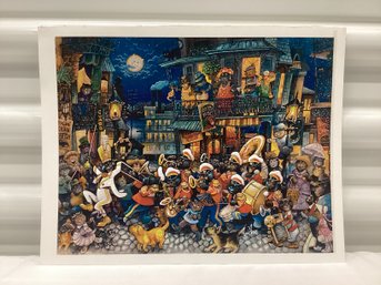 Cat Mardi Gras Print By Artist Bill Bell