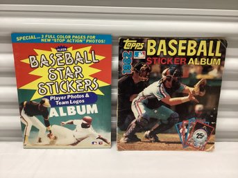 1985 Fleer Blank Baseball Sticker Album & 1982 Album With Stickers