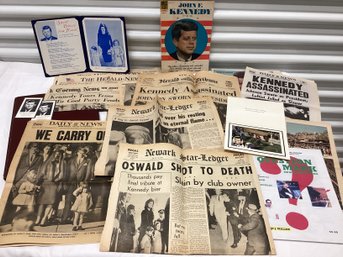 JFK Newspapers, Books, Memorial Ephemera