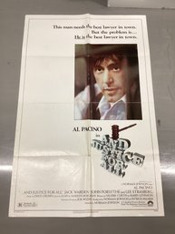 1979 Al Pacino And Justice For All Original Movie Poster