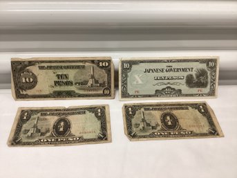 Vintage Japanese Pesos Paper Money