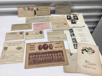 Antique Ephemera Incl. Business Correspondence, Checks & More