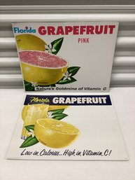 Pair Of Mid 1950s Florida Grapefruit Advertising Lithos