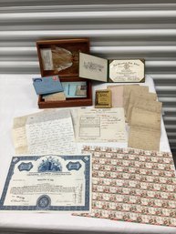 1960s Stock Certificate, Christmas Seals, Documents & Correspondence